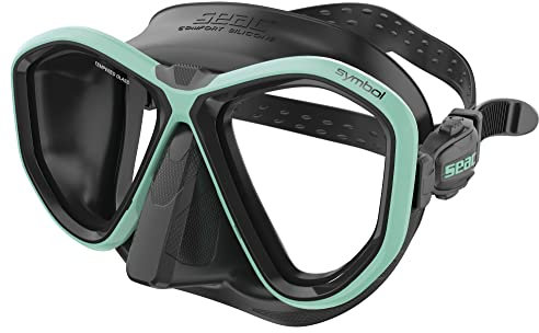 Seac Symbol, Made in Italy Zweiglas-Tauchmaske mit Einer 3D-Schnalle direkt am Maskenkörper