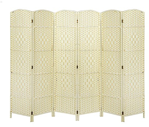 Panana Room Divider 6 Panel Wall Partition Privacy Screen Area Separator Foldable (6Panel-Beige), H180cmxW240cm (MC-HCSEWT01)