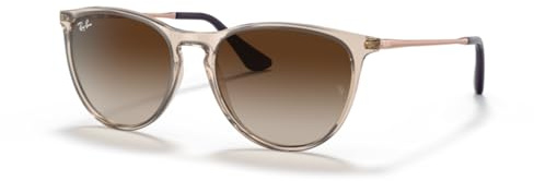 Ray-Ban Junior Kids' Erika RJ9060S 710813 50MM Transparent Light Brown/Gradient Brown Round Sunglasses for Girls +Bundle with Accessory Eyewear Kit