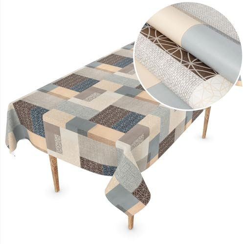 ANRO Wachstuch Tischdecke abwaschbar Wachstischdecke Plastik-Tischdecke Meterware eckig rund oval Mirka 180x120cm