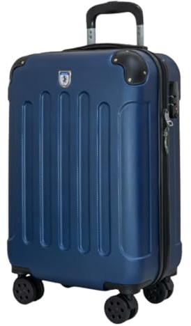 UTTAM 20 Inch Lightweight Travel Cabin Bag - Carry On Suitcase, ABS, Water Resistant & Safe Locking System - Easyjet Overhead Compliant (56x23x38cm) (Blue)