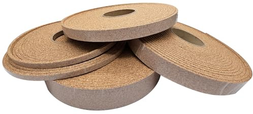 Kork Dichtungsband - Presskork Natur 30 mm x 5 mm - 10 m auf Rolle. ca. 220kg/m3, einseitig selbstklebend