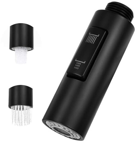 AFASOES Douchette Extractible Robinet 2 Modes Robinet Pulvérisateur de Cuisine Noir Douchette de Cuisine Extractible Pommeau de Douche de Rechange en Plastique Pommeau de Douche pour Salle de Bain