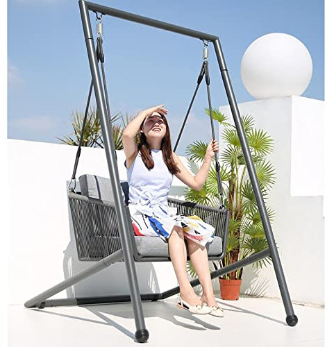 CASEGO Balkon-Schaukelstuhl, Hängesessel für den Außenbereich, kann sitzen und liegen, für Erwachsene, Haushalt, Garten, Schaukel, Freizeit-Schaukelstuhl für Zwei Personen (Single)