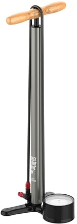 LEZYNE Steel HV Floor Drive Pompe à pied pour vélo à haut volume 3,5 avec jauge analogique précise de 8,9 cm – Pompe à air pour pneus de montagne/gravier – Mandrin ABS-1 Pro compatible avec valve