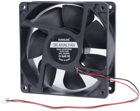GUIANDJING 1238 Cooling Fan 12cm 120mm X 38mm 5 Inch DC 12V Ball Bearing Brushless 3000RPM High CFM 2Pin Exhaust Fan