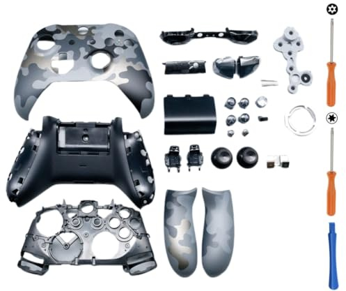 Hzxkqmil Replacement Full Housing Shell Kit for Xbox One S/X Controller | DIY Faceplate Case Front Back Cover Plates Side Rails LBRB ABXY Buttons Accessories for Xbox One S/X Controller (Model 1708)