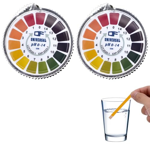 2 Stck. Ph Teststreifen Auf Rolle,Ph Teststreifen Messung Vollbereich 0-14 Lackmuspapier,Lackmus Indikator,Für Verschiedene Flüssigkeiten (Z. B. Aquarien, Speichel, Trink-Wasser, Urin) | Vollbereich 0-14 Lackmuspapier,Lackmus Indikator,Für Verschiedene Flüssigkeiten (Z. B. Aquarien, Speichel, Trink-Wasser,Urin)