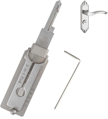 2-in-1-Edelstahl-Hauptschlüssel-Decoder, Schlösser-Picking-Set, Schlösser Picking-Werkzeug, Schlüssel-Decoder, Dietrich- und Entcoder-Werkzeug, Zugangstüren, verschiedene Formen