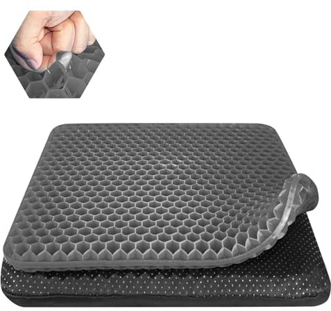 TONINT Large Gel Seat Cushion For Long Sitting With Non-Slip Covers,Soft & Breathable For Chair,Gaming,Car,Office,Desk Chair and Wheelchair,Office Pads (45 x 45cm-Grey)