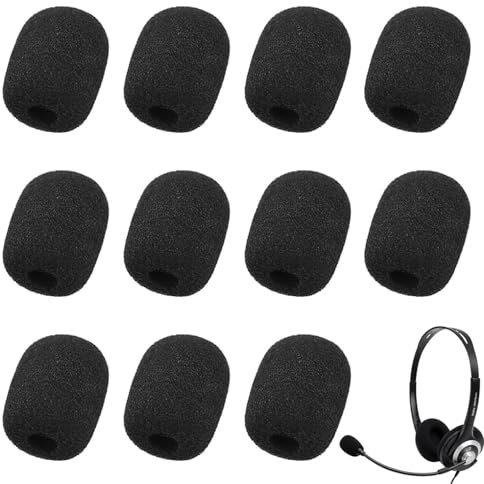 Luxiremi 15 pezzi Mini Microfono Coperture Schiuma, Protezione Antivento Auricolare Microfono Ad Alta Densità Schiuma Coperture per