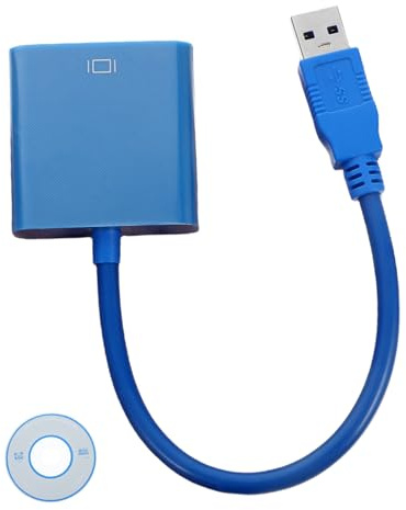 SHINEOFI Cable Adaptador USB Vga Convertidor De Adaptador para Monitor Compatible Computadoras Portátiles y Escritorio Color Azul