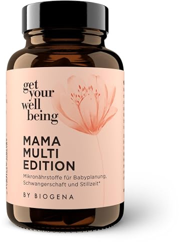 get your wellbeing by BIOGENA - Mama Multi Multivitamin-Mikronährstoff-Komplex vegan - Für Kinderwunsch, Schwangerschaft & Stillzeit – Mit Spurenelementen, Vitaminen & Mineralstoffen – 60 Kapseln
