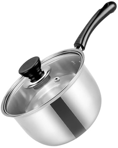 INOOMP Pentolino in Acciaio Inossidabile con Singolo Versatile per Latte Zuppe e Induzione Pentola Piccola Antiscivolo per Cucina Domestica