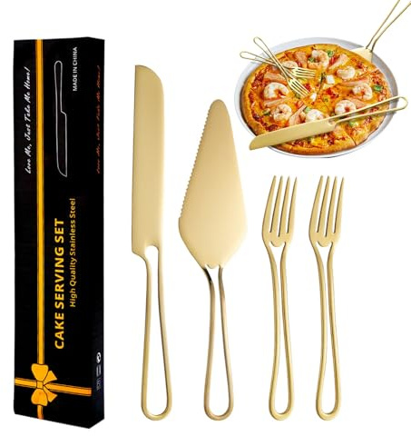 Yhsioaklo Ustensiles à Fromage en Acier Inoxydable - Design De Poignée Ergonomique | Fourchettes à Desserts - Design Ustensiles de Cuisine et Pâtisserie Spatule Accessoires Coupe-Gâteau pour Dessert