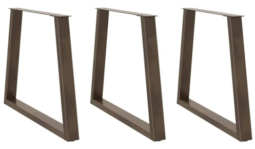 Frdhee Lot de 3 pieds de table en forme de V - En acier naturel - 80 x (72-73,3) cm - Cadre de table pour table à manger, bureau d'ordinateur
