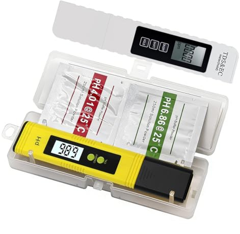 LAKPYN Wasserqualität Test Kit 2-teilig: Digitales PH Messgerät & TDS EC Leitfähigkeitsmessgerät – Professioneller Wassertester für Trinkwasser, Pool, Aquarium, Hydrokultur & RO-System