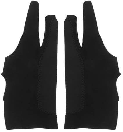 Abaodam Breathable Two-Finger Drawing Glove Made of Elastane, Ambidextrous Design for Digital Creation and Drawing on Touch Devices, 1 Pair of Versatile Artist Gloves