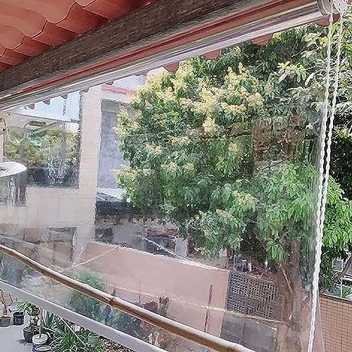 Transparenta vattentäta PVC-rullgardiner för fönster och dörrar yttre trädgårdsskärmar justerbar gardin enkel installation storlek 80 x 120 cm snygg heminredning.
