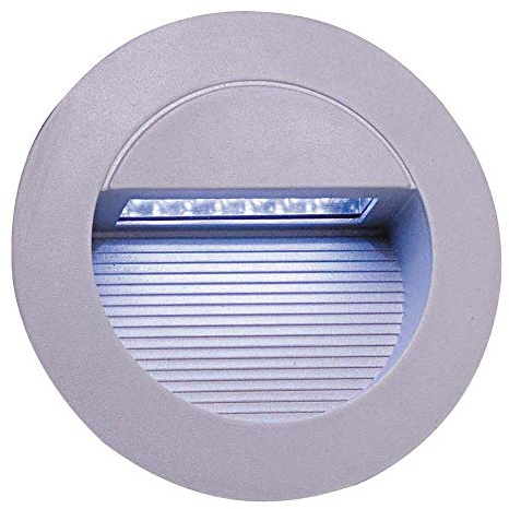 IP44 14 x White LED Grey Aluminium Round Recessed Wall Light