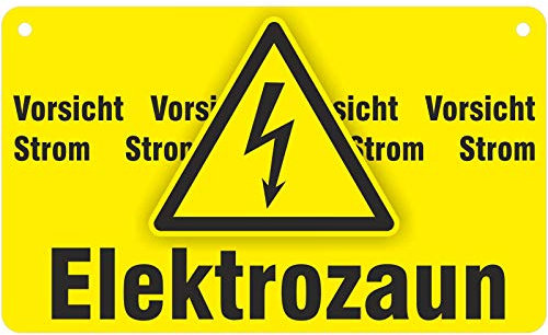Schild Vorsicht Elektrozaun Weidezaunschild Warnschild Weide 120 x 200 mm aus PVC 2mm stark