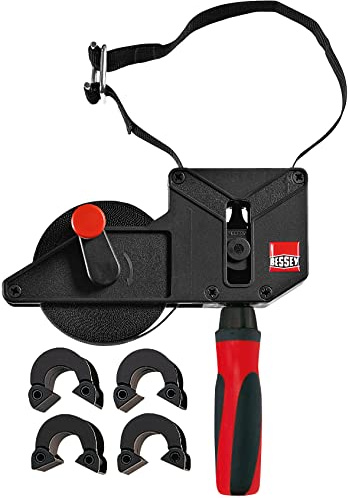 Bessey VAS-23+2K Bandklemme mit variablem Winkel, mit 4 Clips, Schwarz mit rotem Griff, 68 cm