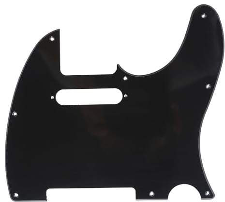 Musiclily Pro 8 Löcher TL Schlagbrett Pickguard 1 lagig Schwarz | für Fender American/Mexican Standard Tele Modern Style E-Gitarre