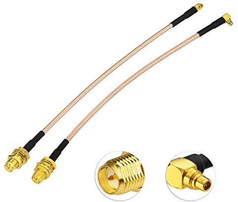 Eightwood Wlan Antenne Adapter MMCX Stecker auf RP-SMA Buchse Pigtail Kabel RG316 6inch 15cm 2 Stücke für 2.4GHz Wifi Antenne MEHRWEG Wirelesse Router