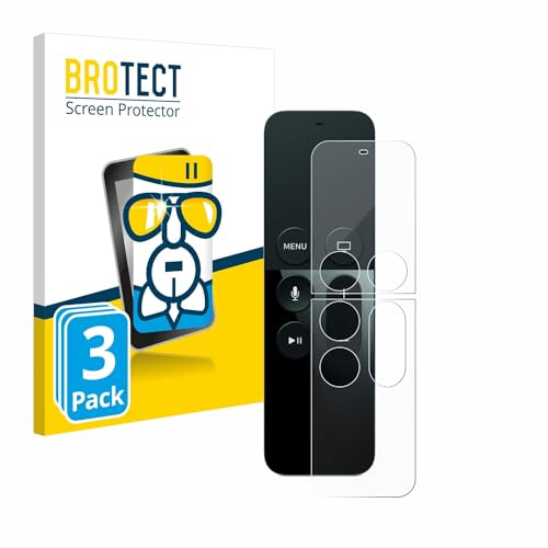 brotect Glass Screen Protector Film compatible with Apple Remote Control Apple TV 4 (3 Pack) - Glass-Foil Protection [Scratch Resistant, High Clarity]