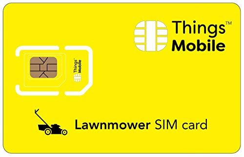 Daten-SIM-Karte für RASEBMÄHER - Things Mobile - mit weltweiter Netzabdeckung und Mehrfachanbieternetz GSM/2G/3G/4G. Ohne Fixkosten und ohne Verfallsdatum. 10 € Guthaben inklusive