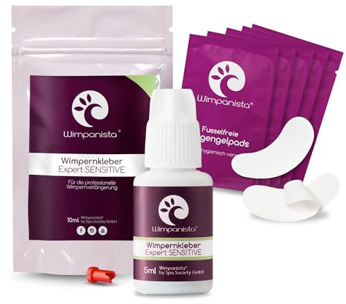 Wimpanista® Wimpernkleber SENSITIVE (10ml) für die Wimpernverlängerung, 3-4 Sek. Trocknungszeit, Farbe Schwarz