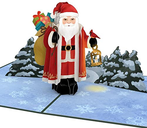 Lovepop® Weihnachtsmann 3D Pop-Up Karte Weihnachten Santa Weihnachtskarte für Kinder, Freunde, Kollegen, Familie | mit Versteckfach für Geldgeschenke & Gutscheine | inkl. Umschlag | Ausziehbare Notiz