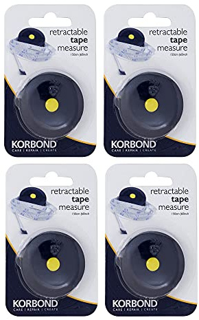 Korbond Einziehbares Maßband, 4 Stück, Blau & Weiß, 4 Stück