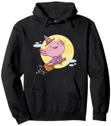 Hexalotl Lustige Axolotl Hexe Halloween Kawaii Meme Pullover Hoodie