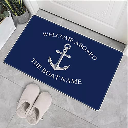 WZXKR Fußabtreter Dark Blue Ocean Home Küche Teppich Bodenmatte Anker Boot Dekor Matte Fußmatte Wohnzimmer Badematten Schlafzimmer Fußmatten Innentürmatten Waschbare Fußmatten-50x80cm
