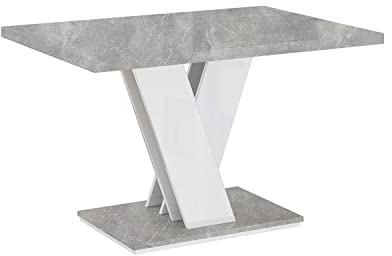 MEBLINI Couchtisch Wohnzimmer - Wohnzimmertisch Modern - Sofatisch Wohnzimmer - Stubentisch - Kaffeetisch - Coffee Table for Living Room - MASIV - 100x70x60cm - Weiß Matt/Betonoptik