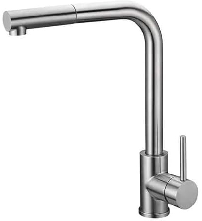 Mice - Grifo de cocina monomando con Ducha Extraíble, Grifo para Fregadero con 2 Modos de Rociado, Grifo de Cocina Monomando (Acero Inox.)