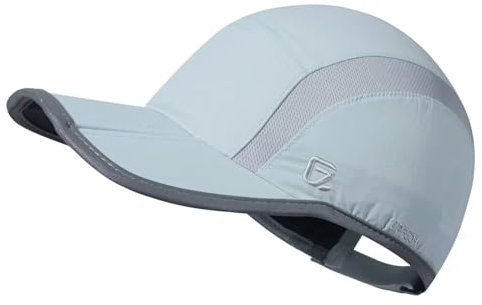 GADIEMKENSD Quick Dry Sports Hat Lightweight Breathable Soft Outdoor Run Cap (Folding Series, Light Blue)
