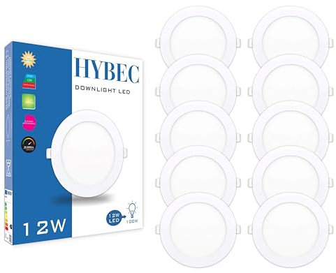 CLAR - LED Einbaustrahler Flach, LED Panel Light, 12W (Pack 10)