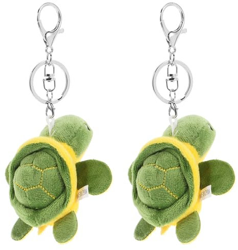 AOKWAWALIY 2stücke Plüsch Schildkröte Schlüsselanhänger Flauschiger Schlüsselring Für Taschen Süßes Für Mädchen Partyartikel
