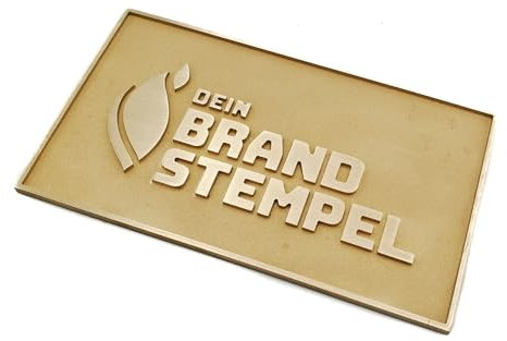 personalisiertes Türschild, Namensschild, Klingelschild aus massivem gefrästem Messing in sandgestrahlter Ausfertigung - extra tiefe Gravur in 60 x 100 mm (*)
