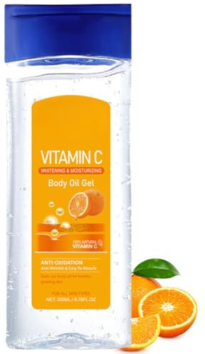 Essential Oils for Skin - Body Oil for Women - 100% Natural Vitamin C Facial Oil Gel,Face&Body Skin Care - Massage Body Oil for Dry Skin Easy Absorb&Anti Winkle (200ML, Orange)