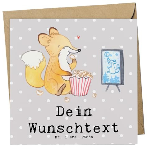 Mr. & Mrs. Panda Personalisierte Karte Fuchs Filme gucken - Geschenke, Geschenk, Postkarte personalisiert, Kino, TV, Karten, Fernsehen, grußkarte, Filmabend