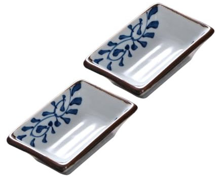 LABRIMP 2pcs Ceramic Sauce Dishes Dipping Sauce Bowls Small Seasoning Plate Decorative Dishes for Home
