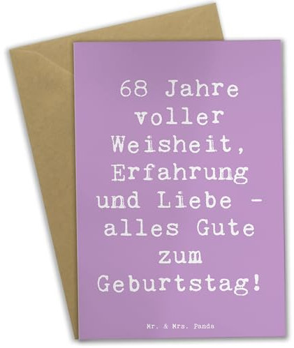 Mr. & Mrs. Panda Grußkarte Spruch 68. Geburtstag - Geschenk, Erfahrung, Freund, kreative Geschenkideen, witzig, Frau, Mädchen, Personalisierte Geschenke, Papa, besondere Momente, Weiser, Beileid