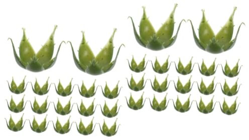 VILLCASE 100 Pcs Calice De Réceptacle Simulé Calices De Bricolage Faux Calices Sépales Floraux Bouquet Sépales Artificiels Réceptacles De Roses Bouquet Calice Plastique Vert
