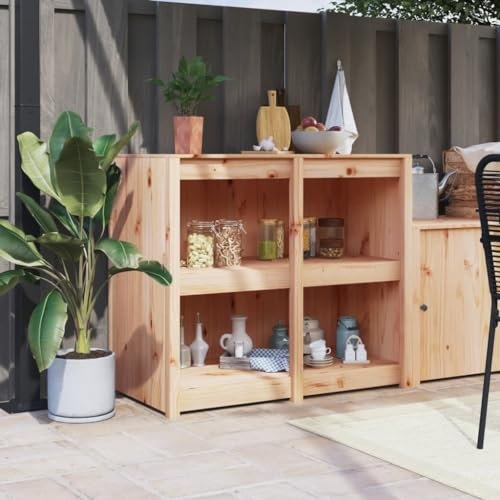 XGWKCNV Furniture select-Outdoor Kitchen Cabinet 106x55x92 cm Solid Wood Pine