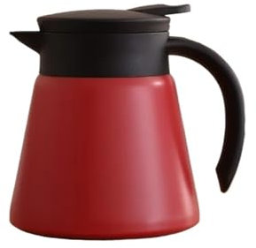 Cafetière isotherme en acier inoxydable 304 à double couche – Cafetière à l'envers sans fuite (680 ml, rouge)
