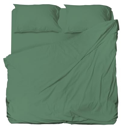 hermet Set Lenzuolo Matrimoniale Microfibra, Salvia, Completo Letto, Lenzuolo Sopra, Lenzuolo Con Angoli, Coppia Federe, Winner
