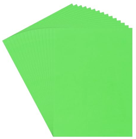 QUARKZMAN 30 Blätter Grasgrüner Karton 52 x 38 cm, 200 g/m² Dickes Kartonpapier für Basteln, Einladungen, Kartenherstellung, Scrapbooking, Zeichnen